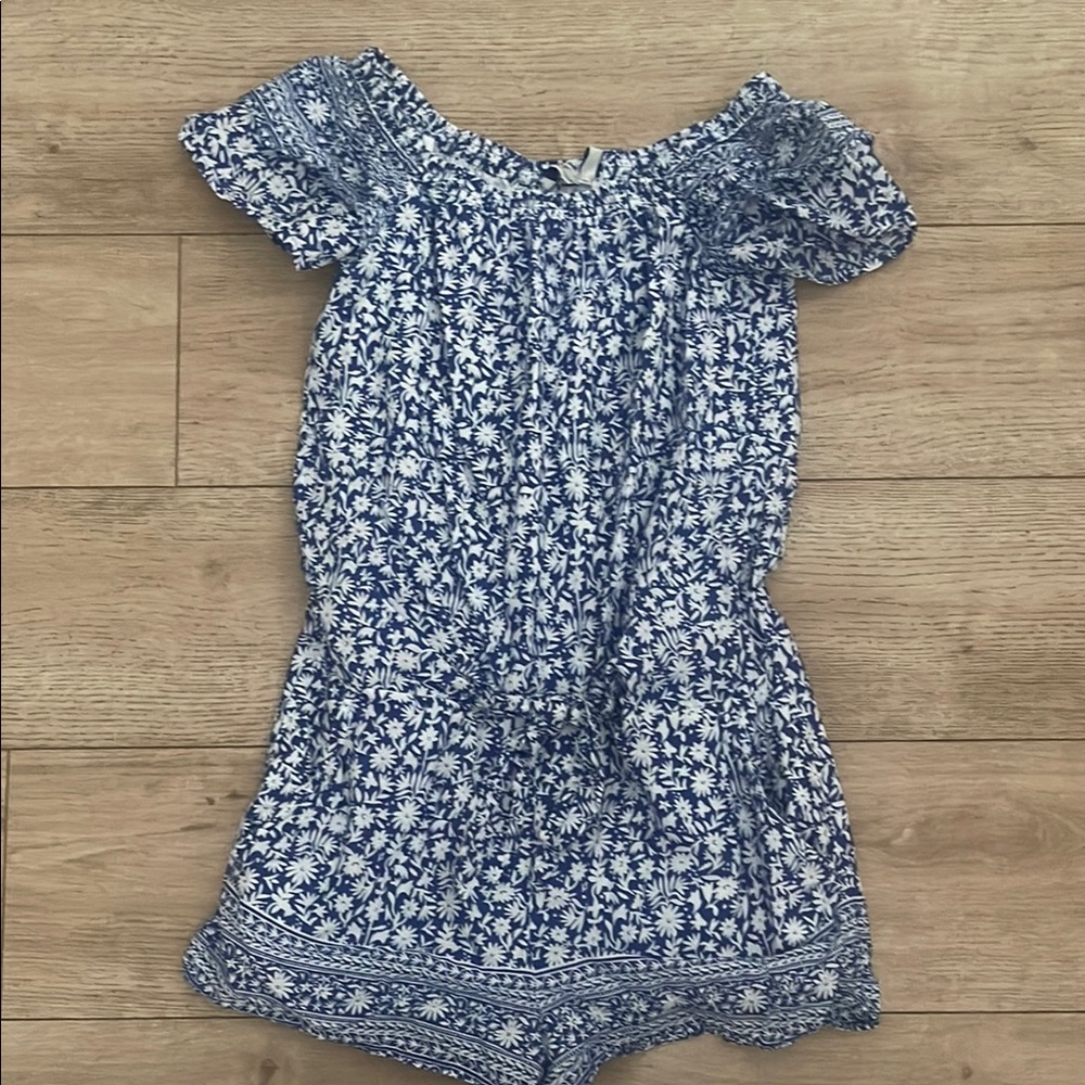 Blue Floral Kids Romper